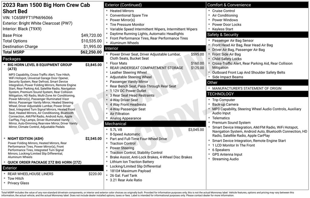 ram ram 1500 pickup 2023 1C6SRFFT1PN696066 image ram ram 1500 pickup 2023 1C6SRFFT1PN696066 image